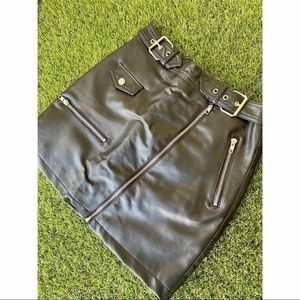 Faux Leather Black Mini Skirt